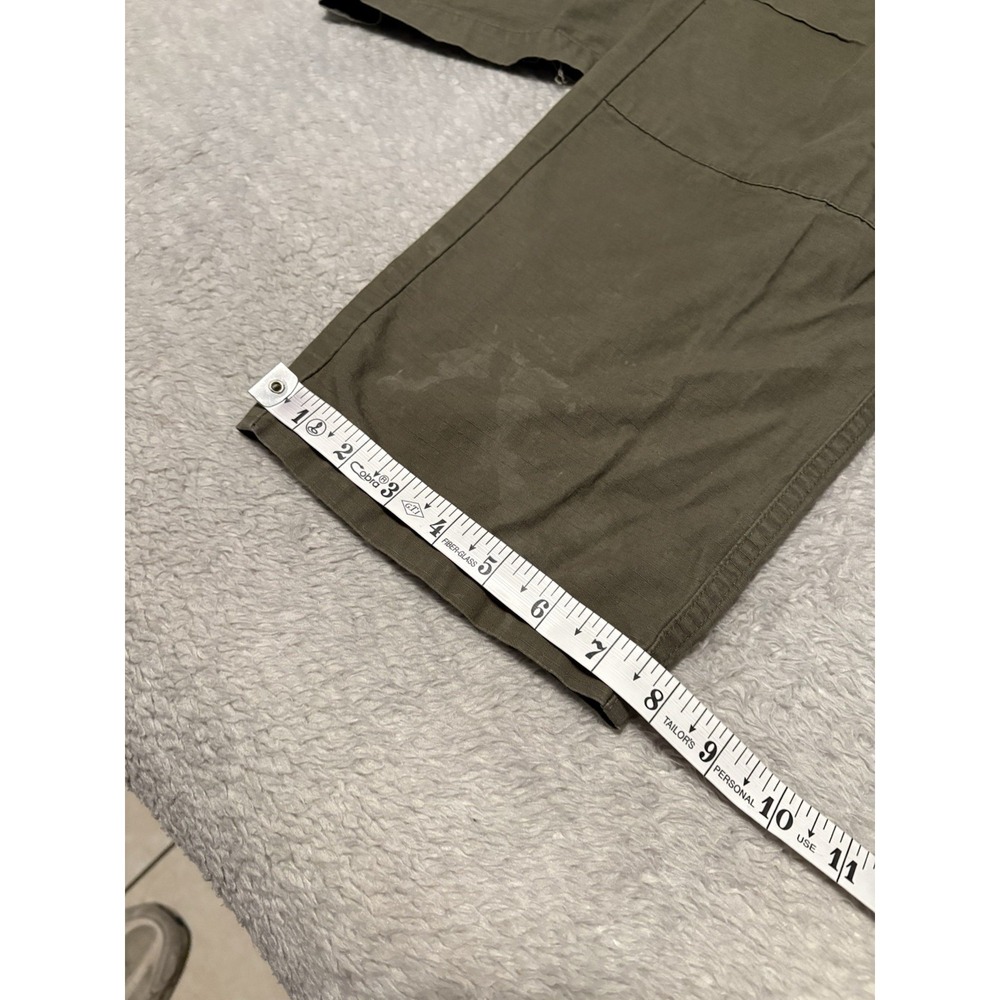 Carhartt WIP Mens Cargo Pants M Olive Green Double Knee Ripstop Distressed - Picture 4 of 7